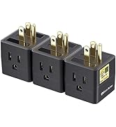 [UL Listed] Cable Matters 3-Pack 3 Outlet Wall Adapter (Grounded Cube Tap, Outlet Splitter, 3 Way...