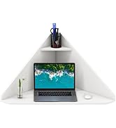 Giantex Corner Floating Desk, Wall Mounted Computer Desk with Storage Shelf, Space-Saving Writing...