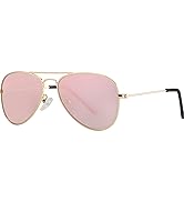 Gleyemor Kids Polarized Aviator Sunglasses for Little Girls Boys Juniors Teenagers, Two Sizes 50M...