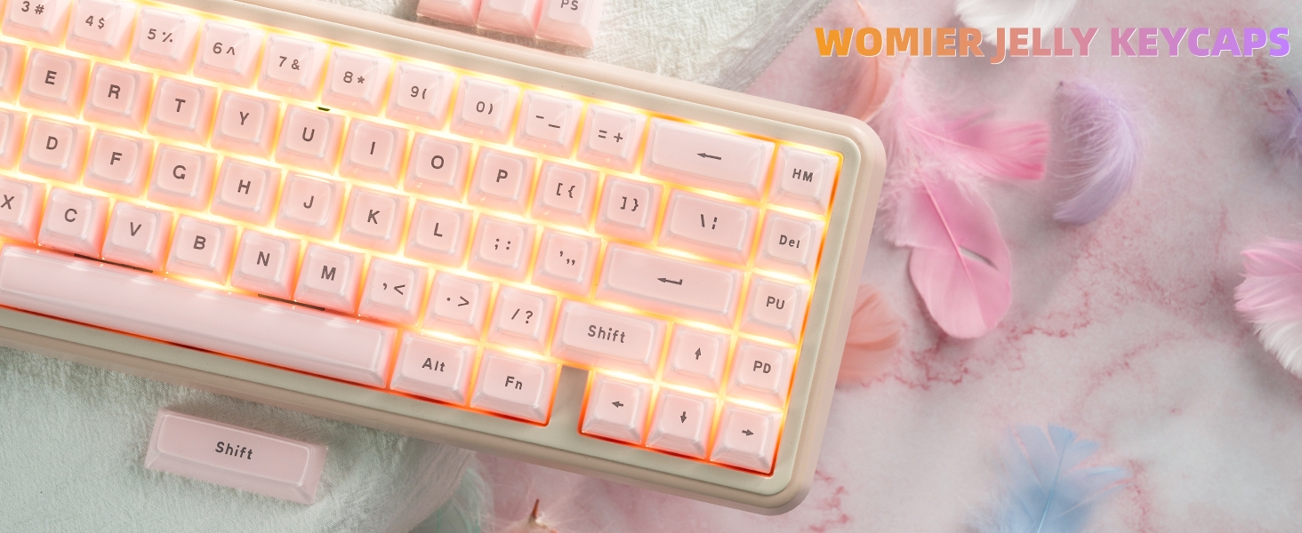 Womier Jelly Keycaps, Mechanical Keyboard for keycaps Set, OEM Profile Key Cap