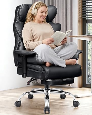 BESTFAIR Ergonomic Office Chair - Home Desk Computer Chair, Leather High Back Executive Chairs