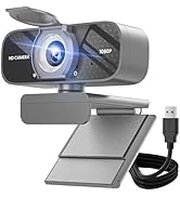 TRAUSI Full HD Webcam with Built-in Microphone and Rotatable Tripod, 1080P Video and Wide Angle C...