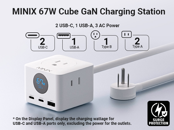 Minix Power Strip PA6513U Charging Station