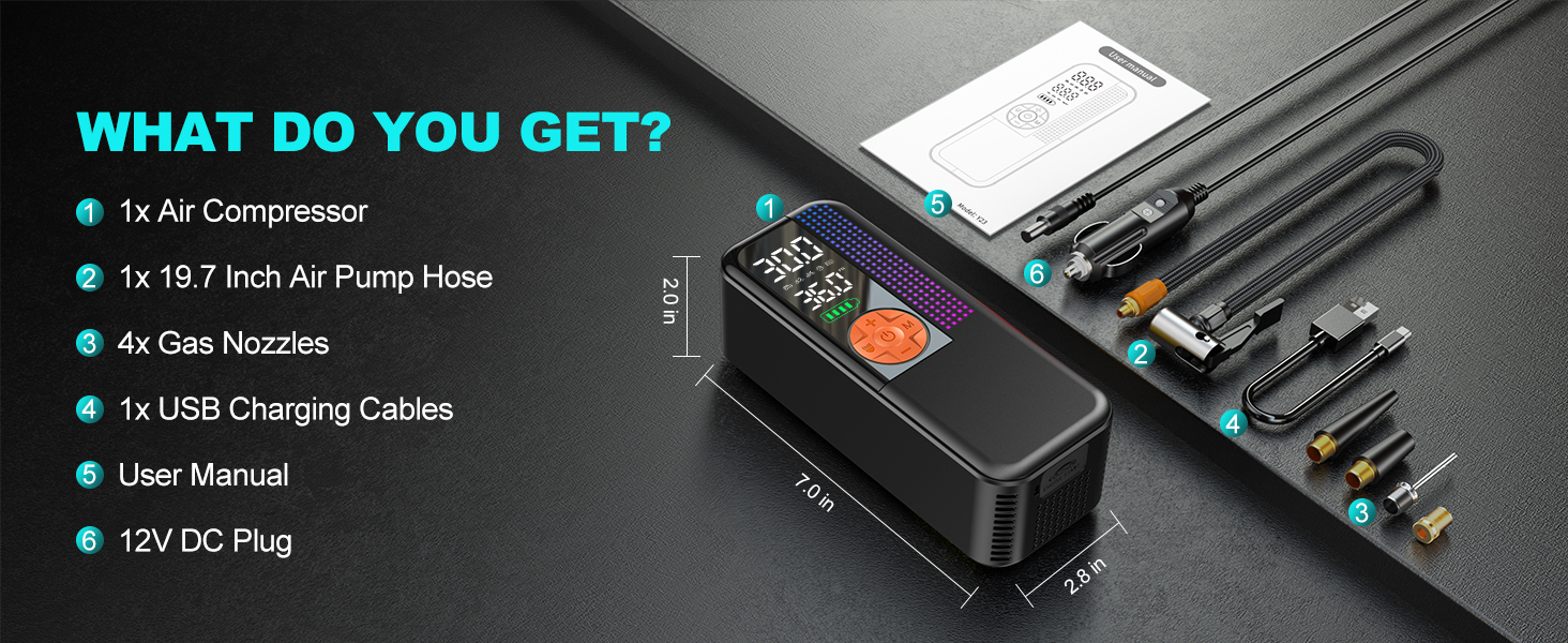 portable tire inflator for car