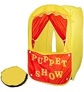Playbees Puppet Show Pop Up Play Tent with Front Stage, Carry Bag, Swappable Velcro to Lemonade S...
