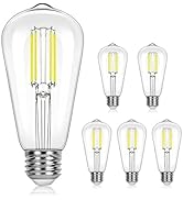 Lepro Dimmable LED Edison Bulbs 4000K Daylight White, 5.5W, 60 Watt Equiv. E26 Light Bulbs Medium...
