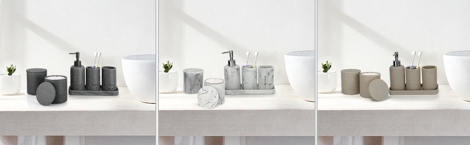 zccz 6 pcs bathroom accessories set bathroom jars with lids set modern bathroom decor