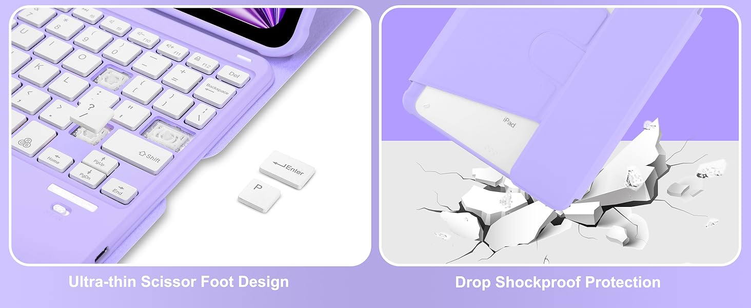 iPad Air 11 Rotating Keyboard Case - Purple-6