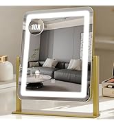 Vanity Mirror with Lights, 12.2"×15" Large LED Makeup Mirror with Light, HD Mirror, Smart Touch w...