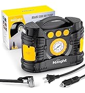 Nilight Tire Inflator AC/DC Portable Air Compressor 12V Car Air Pump Cigarette Lighter Dual Power...