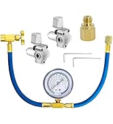 Refrigerator Freon Recharge Kit, AC Recharge Kit, R134a/R-12/R-22 Refrigerant Charging Gauge Hose...