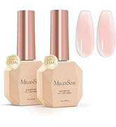 MelodySusie 2PCS 15ML Nude Builder Nail Base Gel for Nails Thickening,Soak Off UV Extension Gel,R...