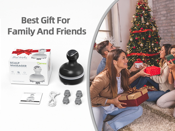 cotsoco Electric Scalp Head Massager with 4 Heads 84 Nodes for Hair Growth and Stress Release