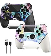 AceGamer 2 Pack for PS4 Controller, Hall Effect Joysticks &amp; Programmable Back Buttons, Wireless C...