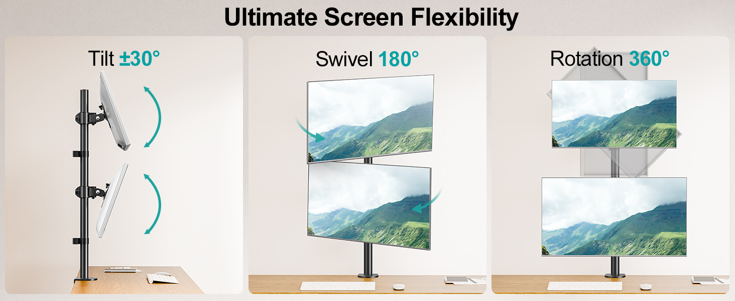 dual monitor mount vertical