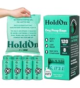 HoldOn Dog Poop Bags Rolls, 120 Bags - Extra Thick Heavy Duty Dog Waste Bags, Leak Proof &amp; Tear R...