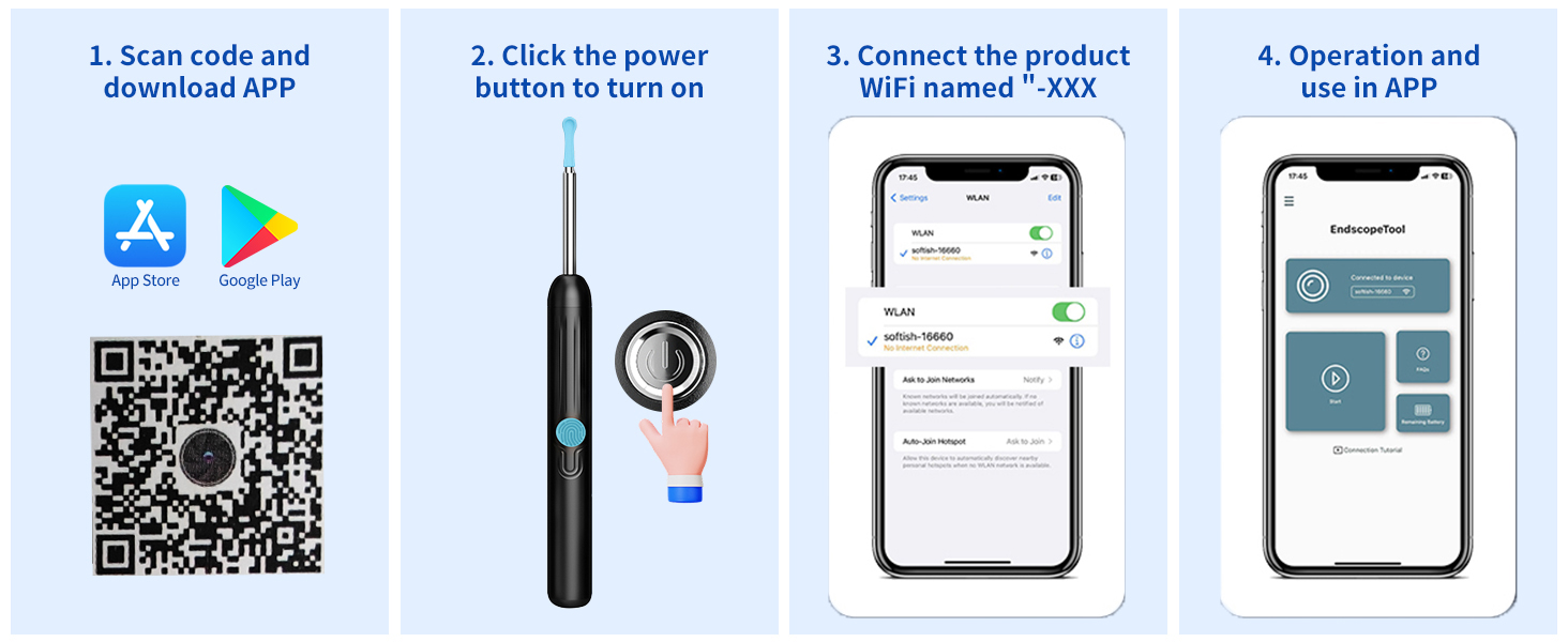 ear camera with light