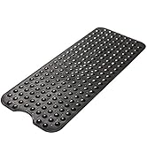 AmazerBath Bath Tub Mat, 40 x 16 Inches Non-Slip Shower Mats with Suction Cups and Drain Holes, B...