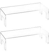 Frcctre 2 Pack Clear Acrylic Display Risers, 5mm Thick Acrylic Display Stand Showcase Fixtures fo...