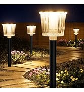 Super Bright Solar Pathway Lights Outdoor Powered 8 Pack,Adjustable Warm&amp;Cool White,Waterproof IP...