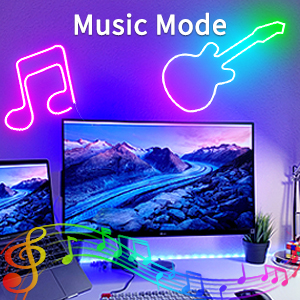 50FT Led Neon Strip Light Music synchronization mode