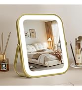 Bearolve Vanity Mirror with Lights, 10"×8" Makeup Mirror with Lights, 1500mAH Battery, Smart Touc...