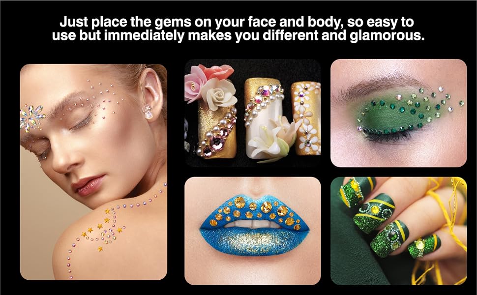 rave accessories,face rhinestones,face gems,rave accessories for women,nail gems and rhinestones