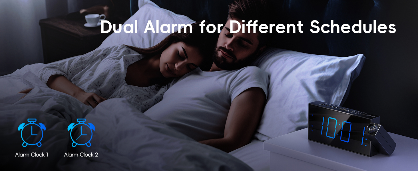dual alarm clocks for couples roomates
