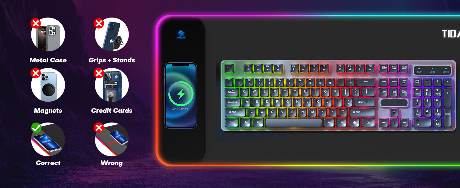 wireless charging mouse pad