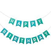 WESTGO Birthday Decorations, Blue and Golden Premium Quality Happy Birthday Banners with Golden S...