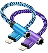 2-Pack Lightning to 3.5mm Aux Adapter, iPhone Headphone Adapter for Aux Cord [Apple MFI Certified...