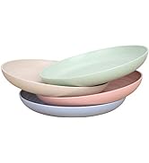 LuckyZone 7.8 Inches Unbreakable Wheat Straw Plates - Reusable Plate Set - Dishwasher &amp; Microwave...