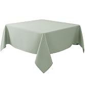 Biscaynebay Square Tablecloth 54x54 Inch-Sage Card Fabric Table Cover-Small Folding Tablecloths L...