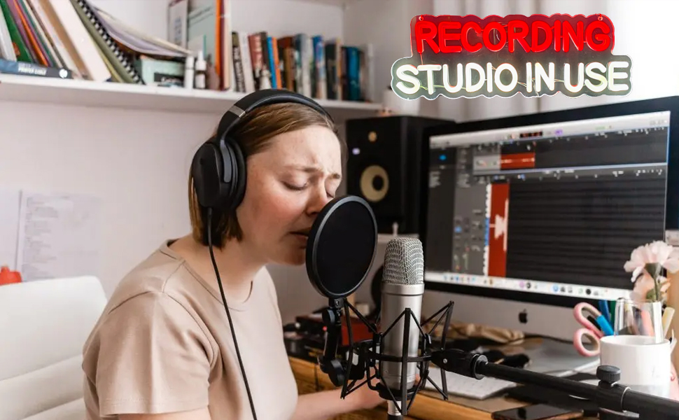 Recording Studio in Use Neon Sign