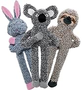 3pack No Stuffing Dog Toys for Large Dogs, Plush Teething Toys to Keep Them Busy, Squeaky Crinkle...