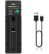 18650 Battery Charger, Single-Slot Universal 3.7V Battery Charger for 18650 21700 26650 14500 163...