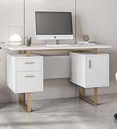 Techni Mobili Storage Drawers and Cabinet 51.25” W-Modern Office Large Floating Desktop Surface D...