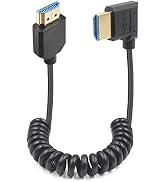 Duttek 8K Right Angle HDMI Cable 1FT-4FT, Coiled HDMI Cable 48Gbps, Extreme Thin HDMI Male to Mal...