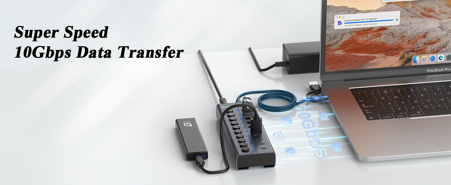 powered usb c hub usb adapter for macbook air