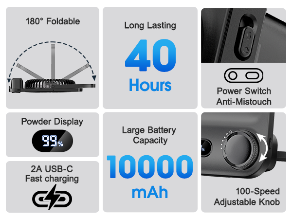 fan portable fans rechargeable travel desk battery mini small cruise operated