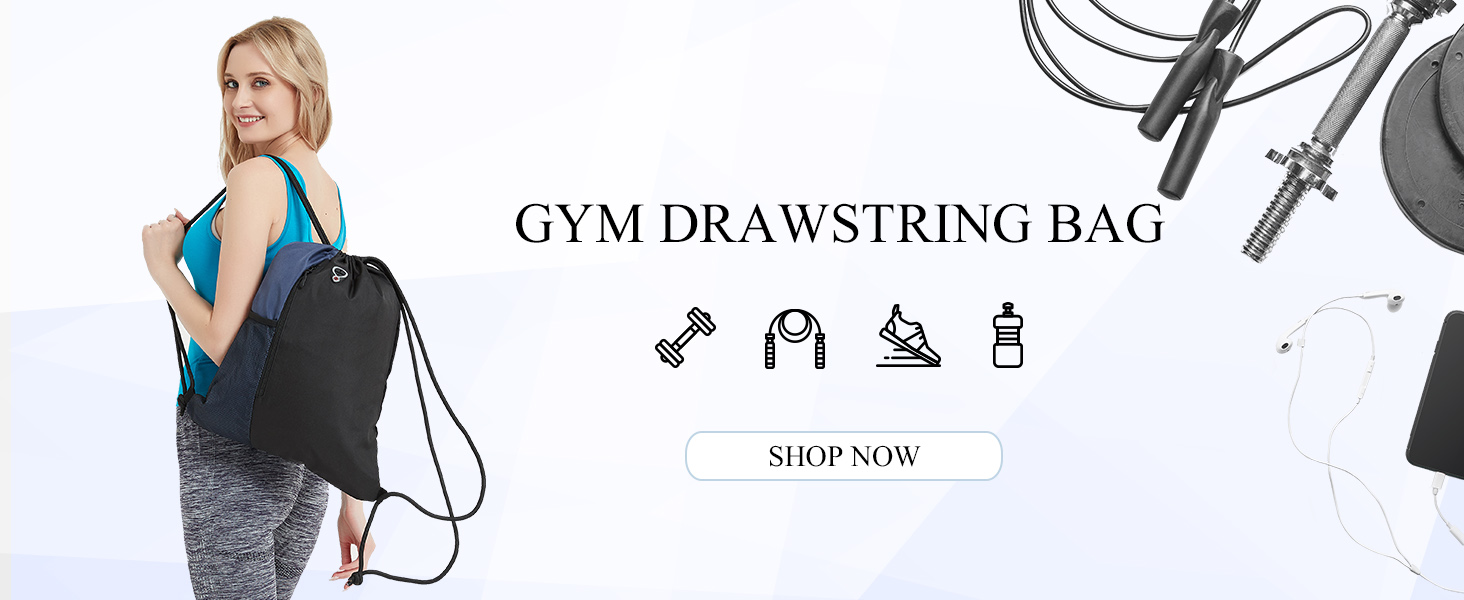 Drawstring Backpack Sports Gym Bag for Women 