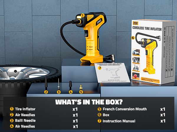 150PSI Cordless Tire Inflator for Dewalt 20V Battery