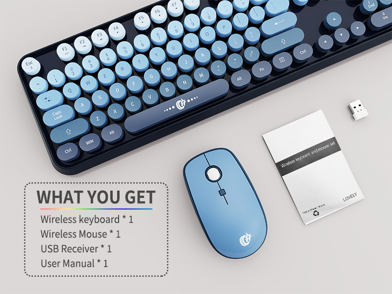 blue keyboard and mouse wireless