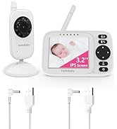 HelloBaby No WiFi Video Baby Monitor with Camera and Audio, 3.2'' Screen Smart Monitor, Two-Way T...