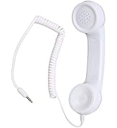 Jiawu Vintage Retro Telephone Handset, Cell Phone Receiver MIC Microphone Speaker for Cellphone, ...