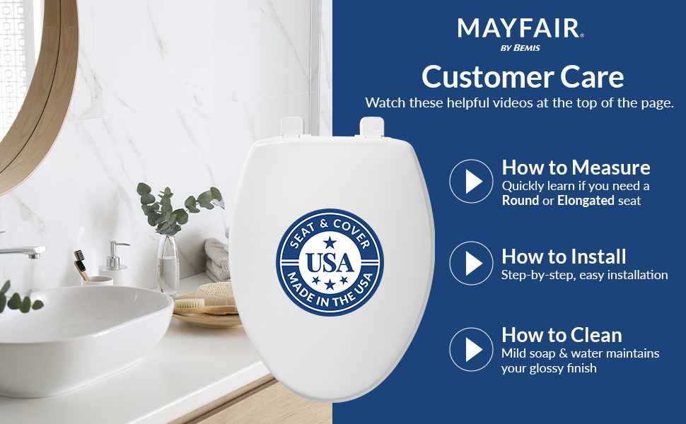 Helpful video resources at the top of the page, easy install, how to measure correct size, cleaning