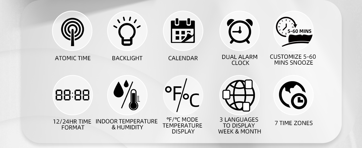 atomic clock with backlight
