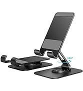 STARVIKY 360° Swivel Foldable Phone Stand - Adjustable Metal Holder for Phone and Tablet, Anti-Sh...