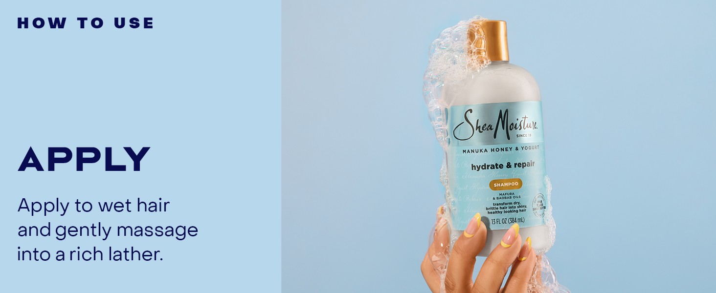 Image of a hand touching our shampoo.