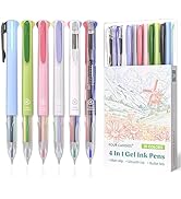 Four Candies 6 PCS Multicolor Pen, 0.5mm Colored Pens, 4-in-1 Multicolor Ink Pens, 18 Colors Retr...